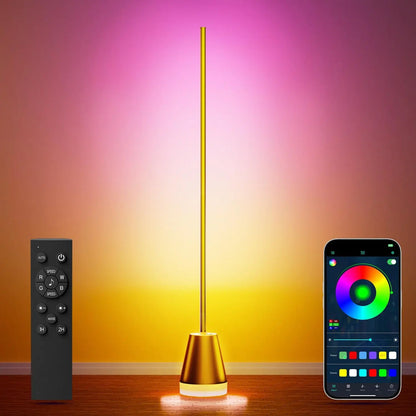 Smart RGB LED Corner Floor Lamp,172 Leds Bright Standing Lamps for Living Room with APP and Remote,Modern Floor Lamp with Music Sync and 16 Million Colors, Ambient Lighting for Bedroom