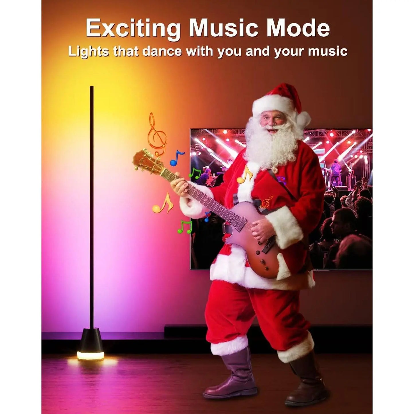 Smart RGB LED Corner Floor Lamp,172 Leds Bright Standing Lamps for Living Room with APP and Remote,Modern Floor Lamp with Music Sync and 16 Million Colors, Ambient Lighting for Bedroom