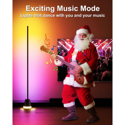 Smart RGB LED Corner Floor Lamp,172 Leds Bright Standing Lamps for Living Room with APP and Remote,Modern Floor Lamp with Music Sync and 16 Million Colors, Ambient Lighting for Bedroom