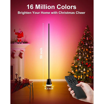 Smart RGB LED Corner Floor Lamp,172 Leds Bright Standing Lamps for Living Room with APP and Remote,Modern Floor Lamp with Music Sync and 16 Million Colors, Ambient Lighting for Bedroom