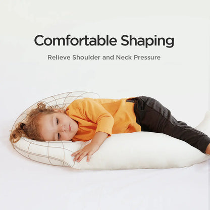 Choc Chick Curve Toddler Body Pillow for Sleep Training, 34X27 Inches Moon Shape Soft Child Hug Pillow, 100% Natural Cotton Pillowcase, Washable & Breathable Crib Pillow for Kids