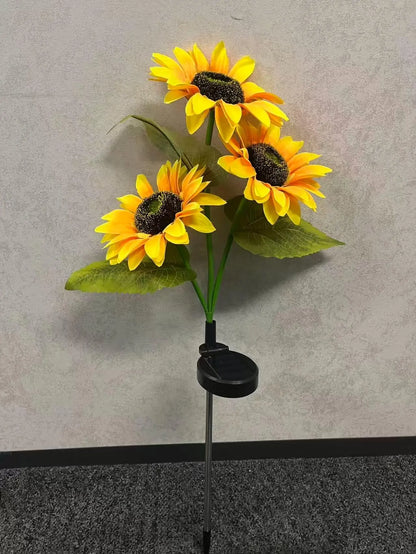 Solar Powered LED Sunflower Garden Lights Set of 2/4/6 Pieces Realistic Nighttime Glow for Yard Lawn Patio Porch Waterproof IP65 Energy Efficient Outdoor Lighting Durable Plastic Flowers All Weather Protection