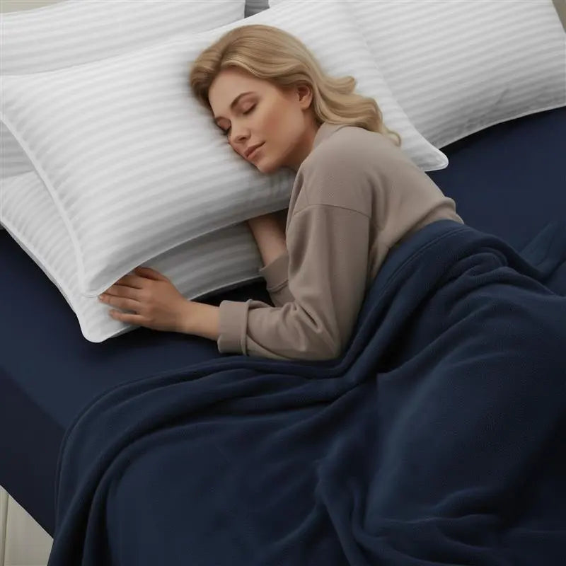 Utopia Bedding Hotel-Quality Bed Pillows for Sleeping - Set of 4, Soft Contoured Design, White Striped, Queen Size, Comfort for Back, Stomach, or Side Sleepers