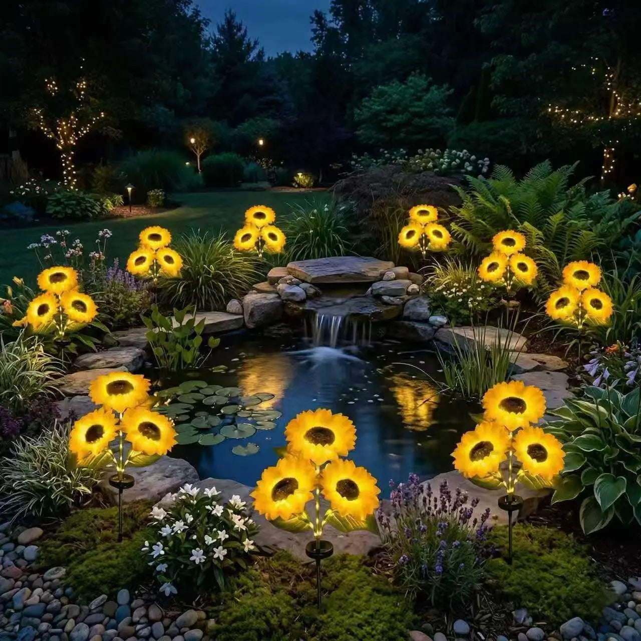 Solar Powered LED Sunflower Garden Lights Set of 2/4/6 Pieces Realistic Nighttime Glow for Yard Lawn Patio Porch Waterproof IP65 Energy Efficient Outdoor Lighting Durable Plastic Flowers All Weather Protection