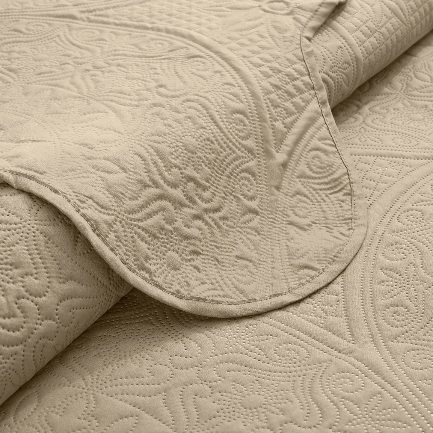 Imperial Homeware Floral Ultrasonic Quilted Bedspread Set – Lightweight Polyester Coverlet with Pillow Sham(S), Soft Breathable All-Season Bedding, Machine Washable, Twin/ Queen/ King