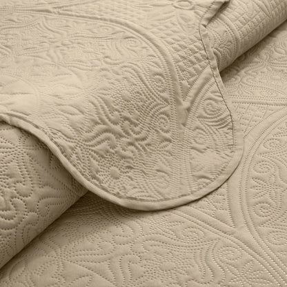 Imperial Homeware Floral Ultrasonic Quilted Bedspread Set – Lightweight Polyester Coverlet with Pillow Sham(S), Soft Breathable All-Season Bedding, Machine Washable, Twin/ Queen/ King